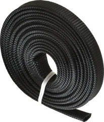 Techflex - Black Braided Expandable Cable Sleeve - 10' Coil Length, -103 to 257°F - Eagle Tool & Supply