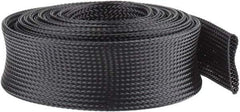 Techflex - Black Braided Expandable Cable Sleeve - 10' Coil Length, -103 to 257°F - Eagle Tool & Supply