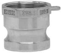 EVER-TITE Coupling Products - 4" Aluminum Cam & Groove Suction & Discharge Hose Male Adapter Female NPT Thread - Part A, 4" Thread, 100 Max psi - Eagle Tool & Supply
