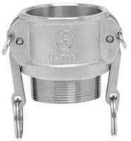 EVER-TITE Coupling Products - 3" Aluminum Cam & Groove Suction & Discharge Hose Female Coupler Male NPT Thread - Part B, 3" Thread, 125 Max psi - Eagle Tool & Supply