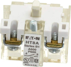 Eaton Cutler-Hammer - 1 to 500 mA, Electrical Switch Contact Block - 5 to 28 Volt, 30-1/2mm Hole, For Use with Indicating Lights, Pushbuttons - Eagle Tool & Supply