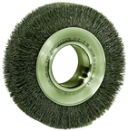 6" - Diameter Wide Face Crimped Wire Wheel; .0118" Stainless Steel Fill; 2" Arbor Hole - Eagle Tool & Supply