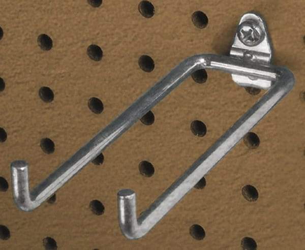 Triton - 1/4" Diam, 5-3/4" Long Double Arm Pegboard Hook - 6-1/4" Projection, 80° Bend, 3/4" Bend Length, Steel - Eagle Tool & Supply