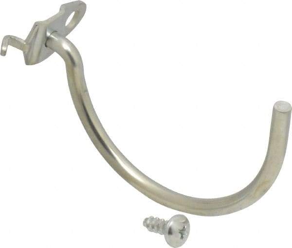 Triton - 3" ID, 1/4" Diam, 3-3/4" Long Curved Pegboard Hook - 4-1/16" Projection, Steel - Eagle Tool & Supply