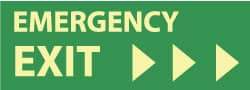 NMC - Emergency Exit, Plastic Exit Sign - 14" Wide x 5" High, Glow-in-the-Dark - Eagle Tool & Supply