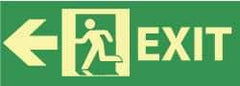 NMC - Exit, Plastic Exit Sign - 14" Wide x 5" High, Glow-in-the-Dark - Eagle Tool & Supply