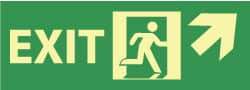 NMC - Exit, Plastic Exit Sign - 14" Wide x 5" High, Glow-in-the-Dark - Eagle Tool & Supply