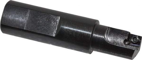 Cutting Tool Technologies - 5/8" Cut Diam, 0.28" Max Depth of Cut, 3/4" Shank Diam, 3" OAL, Indexable Square Shoulder Centercutting End Mill - SDEB 2.522, SDEH 2.522 Inserts, Flatted Shank, 90° Lead Angle - Eagle Tool & Supply