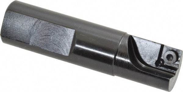 Cutting Tool Technologies - 3/4" Cut Diam, 0.34" Max Depth of Cut, 3/4" Shank Diam, 3" OAL, Indexable Square Shoulder Centercutting End Mill - SPEB 322, SPEH 322 Inserts, Flatted Shank, 90° Lead Angle - Eagle Tool & Supply