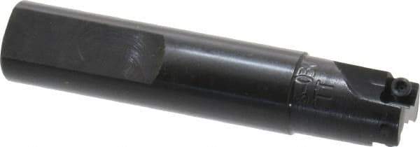 Cutting Tool Technologies - 5/8" Cut Diam, 0.22" Max Depth of Cut, 5/8" Shank Diam, 3.12" OAL, Indexable Square Shoulder End Mill - SPEH 222 Inserts, Weldon Shank, 90° Lead Angle - Eagle Tool & Supply