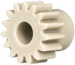 Made in USA - 20 Pitch, 3/4" Pitch Diam, 0.85" OD, 15 Tooth Spur Gear - 3/8" Face Width, 5/16" Bore Diam, 19/32" Hub Diam, 20° Pressure Angle, Acetal - Eagle Tool & Supply