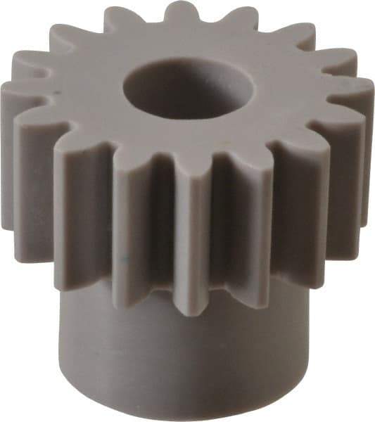 Made in USA - 20 Pitch, 0.8" Pitch Diam, 0.9" OD, 16 Tooth Spur Gear - 3/8" Face Width, 5/16" Bore Diam, 39/64" Hub Diam, 20° Pressure Angle, Acetal - Eagle Tool & Supply