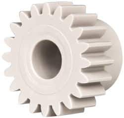 Made in USA - 20 Pitch, 1" Pitch Diam, 1.1" OD, 20 Tooth Spur Gear - 3/8" Face Width, 3/8" Bore Diam, 47/64" Hub Diam, 20° Pressure Angle, Acetal - Eagle Tool & Supply