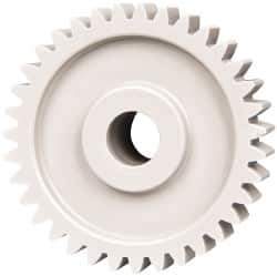 Made in USA - 20 Pitch, 1-3/4" Pitch Diam, 1.85" OD, 35 Tooth Spur Gear - 3/8" Face Width, 3/8" Bore Diam, 47/64" Hub Diam, 20° Pressure Angle, Acetal - Eagle Tool & Supply