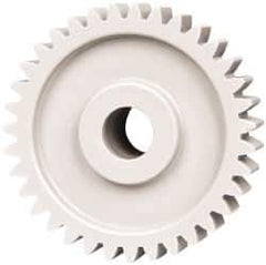 Made in USA - 20 Pitch, 1-3/4" Pitch Diam, 1.85" OD, 35 Tooth Spur Gear - 3/8" Face Width, 3/8" Bore Diam, 47/64" Hub Diam, 20° Pressure Angle, Acetal - Eagle Tool & Supply