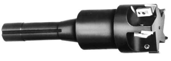 APT - 2" Cutting Diam, 1" Shank Diam, 2" Max Depth of Cut, Straight Shank Indexable Copy End Mill - 3 Inserts, RPG 42 Insert, EMLR Toolholder - Eagle Tool & Supply