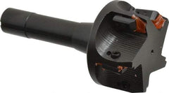 APT - 15° Lead Angle, 3" Max Cut Diam, 3" Min Cut Diam, 0.4063" Max Depth of Cut, Indexable Chamfer and Angle End Mill - 5 Inserts, SPG, SPU Insert Style, 5" OAL, Taper Shank - Eagle Tool & Supply