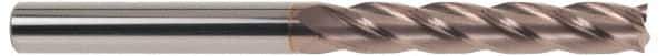 SGS - 1/2", 3" LOC, 1/2" Shank Diam, 6" OAL, 4 Flute, Solid Carbide Square End Mill - Single End, TiCN Finish, Spiral Flute, 30° Helix, Centercutting, Right Hand Cut, Right Hand Flute, Series 1EL - Eagle Tool & Supply