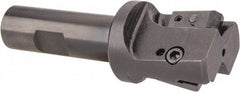 APT - 1-3/8" Cut Diam, 0.65" Max Depth of Cut, 3/4" Shank Diam, 3-7/8" OAL, Indexable Square Shoulder End Mill - TPC 32..., TPG 32., TPU 32. Inserts, Weldon Shank, 90° Lead Angle, Series Tri-Dex - Eagle Tool & Supply