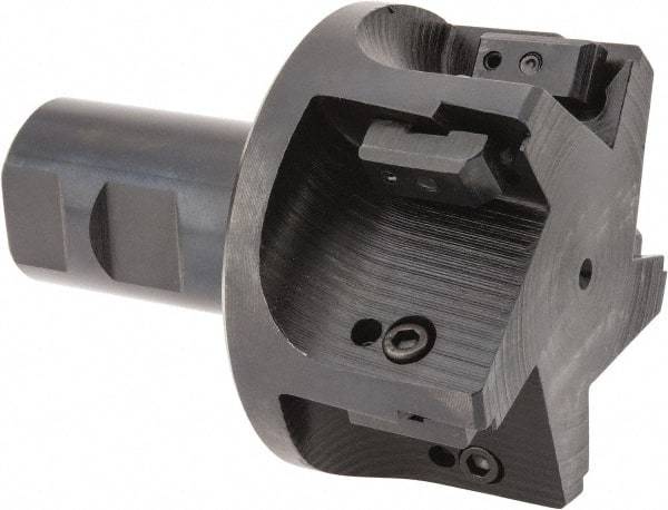 APT - 3" Cut Diam, 0.65" Max Depth of Cut, 1-1/4" Shank Diam, 3-7/8" OAL, Indexable Square Shoulder End Mill - TPC 32..., TPG 32., TPU 32. Inserts, Weldon Shank, 90° Lead Angle, Series Tri-Dex - Eagle Tool & Supply