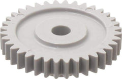 Made in USA - 24 Pitch, 1-1/2" Pitch Diam, 1.583" OD, 36 Tooth Spur Gear - 1/4" Face Width, 1/4" Bore Diam, 5/8" Hub Diam, 20° Pressure Angle, Acetal - Eagle Tool & Supply