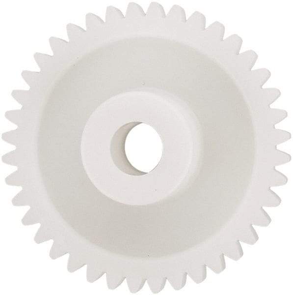 Made in USA - 48 Pitch, 1.666" Pitch Diam, 1-3/4" OD, 40 Tooth Spur Gear - 1/4" Face Width, 5/16" Bore Diam, 43/64" Hub Diam, 20° Pressure Angle, Acetal - Eagle Tool & Supply