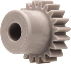 Made in USA - 32 Pitch, 5/8" Pitch Diam, 11/16" OD, 20 Tooth Spur Gear - 3/8" Face Width, 3/16" Bore Diam, 15/32" Hub Diam, 20° Pressure Angle, Acetal - Eagle Tool & Supply