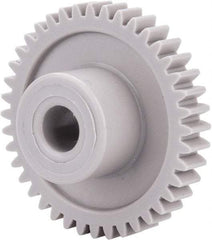 Made in USA - 32 Pitch, 1-1/4" Pitch Diam, 1-5/16" OD, 40 Tooth Spur Gear - 3/16" Face Width, 1/4" Bore Diam, 39/64" Hub Diam, 20° Pressure Angle, Acetal - Eagle Tool & Supply