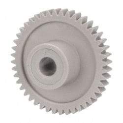 Made in USA - 32 Pitch, 1-3/8" Pitch Diam, 1-7/16" OD, 44 Tooth Spur Gear - 3/16" Face Width, 1/4" Bore Diam, 39/64" Hub Diam, 20° Pressure Angle, Acetal - Eagle Tool & Supply