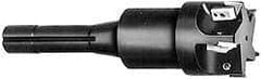 APT - 1-1/2" Cut Diam, 0.65" Max Depth of Cut, 8-1/4" OAL, Indexable Square Shoulder End Mill - TPC 32..., TPG 32., TPU 32. Inserts, R8 90° Lead Angle, Series Tri-Dex - Eagle Tool & Supply
