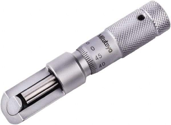 Mitutoyo - 0.01mm Graduation, Mechanical Can Seam Micrometer - Flat Spindle - Eagle Tool & Supply