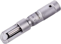 Mitutoyo - 0.01mm Graduation, Mechanical Can Seam Micrometer - Flat Spindle - Eagle Tool & Supply