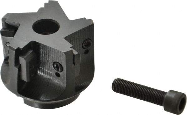 APT - 5 Inserts, 2-1/2" Cut Diam, 3/4" Arbor Diam, 2" Max Depth of Cut, Indexable Square-Shoulder Face Mill - 0/90° Lead Angle, 2" High, TPC 32..., TPG 32., TPU 32. Insert Compatibility, Series EMS - Eagle Tool & Supply