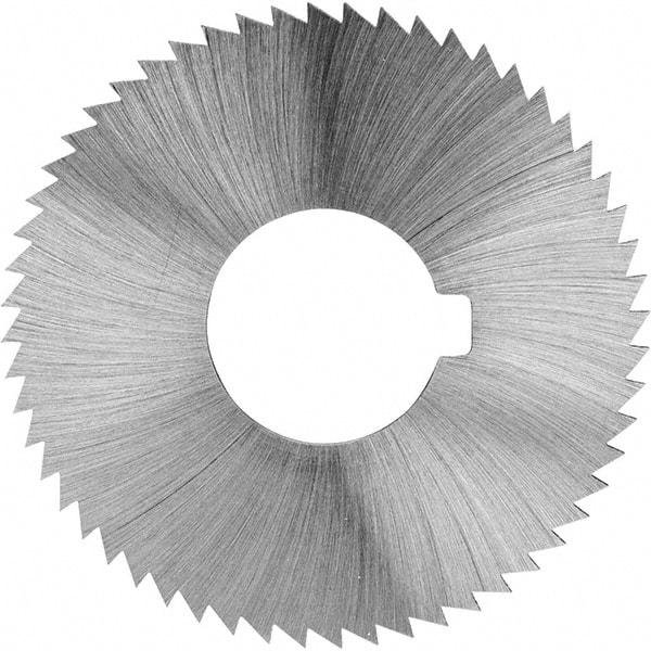 Made in USA - 2-1/4" Diam x 0.023" Blade Thickness x 5/8" Arbor Hole Diam, 60 Tooth Slitting and Slotting Saw - Arbor Connection, Right Hand, Uncoated, High Speed Steel, Concave Ground, Contains Keyway - Eagle Tool & Supply