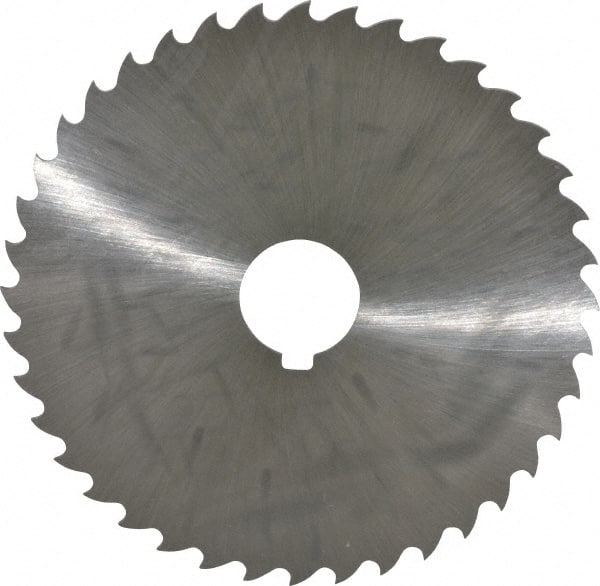 Slitting & Slotting Saw: 5″ Dia, 5/64″ Thick, 1″ Arbor Hole, 40 Teeth, High Speed Steel Bright/Uncoated, Straight