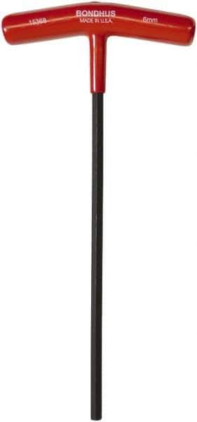 Bondhus - 6mm Hex, T-Handle Cushion Grip, Hex Key - 229mm OAL, Metric System of Measurement - Eagle Tool & Supply