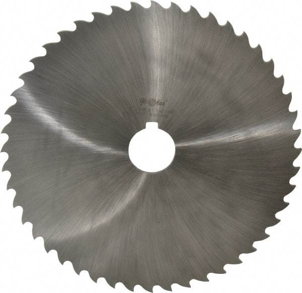 Value Collection - 8" Diam x 1/8" Blade Thickness x 1-1/4" Arbor Hole Diam, 48 Tooth Slitting and Slotting Saw - Arbor Connection, Right Hand, Uncoated, High Speed Steel, Concave Ground, Contains Keyway - Eagle Tool & Supply