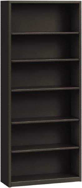 Hon - 6 Shelf, 81-1/8" High x 34-1/2" Wide Bookcase - 12-5/8" Deep, Steel, Charcoal - Eagle Tool & Supply