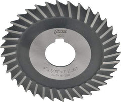 Value Collection - 4" Blade Diam x 1/16" Blade Thickness, 1" Hole, 36 Teeth, High Speed Steel Side Chip Saw - Straight Tooth, Arbor Connection, Uncoated - Eagle Tool & Supply