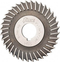 Value Collection - 4" Blade Diam x 7/64" Blade Thickness, 1" Hole, 36 Teeth, High Speed Steel Side Chip Saw - Straight Tooth, Arbor Connection, Uncoated - Eagle Tool & Supply