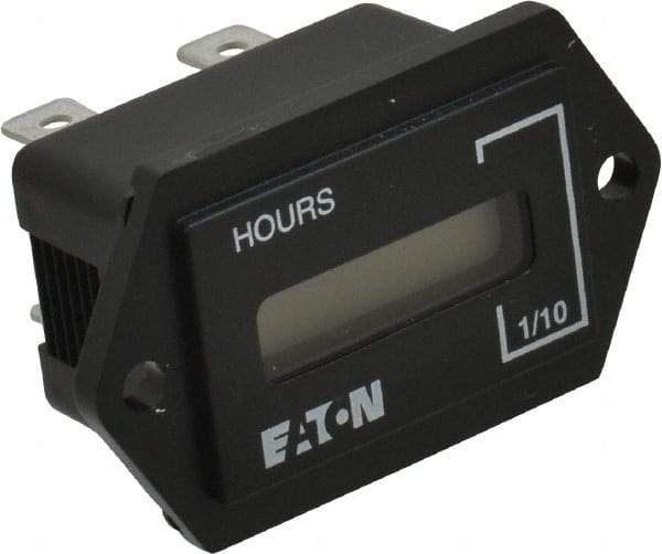 Durant - Supertwist LCD Display Hour Meter - 31.1mm High, 100AC-230AC Voltage, Solid State Hourmeter Rectangular - Eagle Tool & Supply