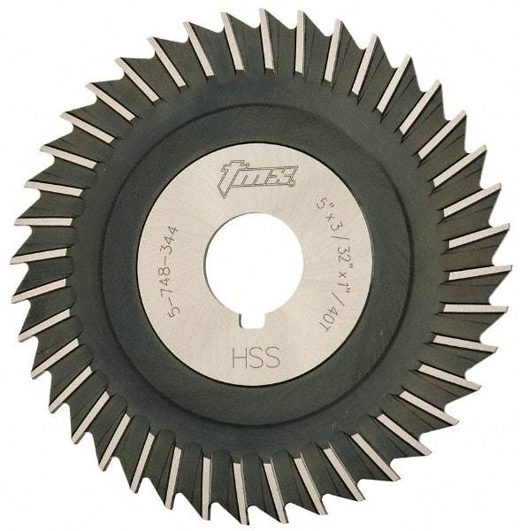 Value Collection - 5" Blade Diam x 3/32" Blade Thickness, 1" Hole, 40 Teeth, High Speed Steel Side Chip Saw - Straight Tooth, Arbor Connection, Uncoated - Eagle Tool & Supply