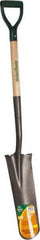 UnionTools - 16" High x 6" Wide Tapered Steel Spade - 27" Long Wood D-Grip Handle, Front Turned - Eagle Tool & Supply