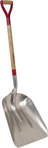 Razor-Back - 19-3/4" High x 15-1/4" Wide Square Aluminum Shovel - 36" Long Wood D-Grip Handle - Eagle Tool & Supply