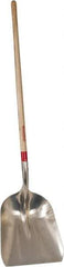 Razor-Back - 17-3/4" High x 14-1/4" Wide Square Aluminum Shovel - 48" Long Wood Straight Handle - Eagle Tool & Supply