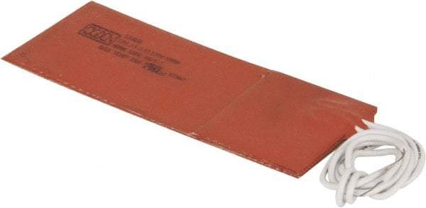 Value Collection - 5" Long x 2" Wide, Rectangular, Silicon Rubber, Standard Heat Blanket - 120 Volt, Adhesive Back, Use with Metal Containers - Eagle Tool & Supply