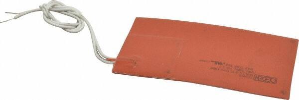 Value Collection - 5" Long x 3" Wide, Rectangular, Silicon Rubber, Standard Heat Blanket - 120 Volt, Adhesive Back, Use with Metal Containers - Eagle Tool & Supply