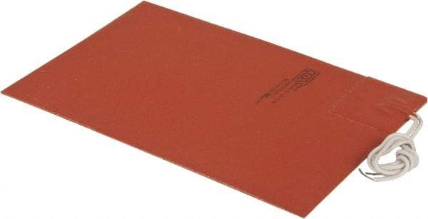 Value Collection - 9" Long x 6" Wide, Rectangular, Silicon Rubber, Standard Heat Blanket - 120 Volt, Adhesive Back, Use with Metal Containers - Eagle Tool & Supply