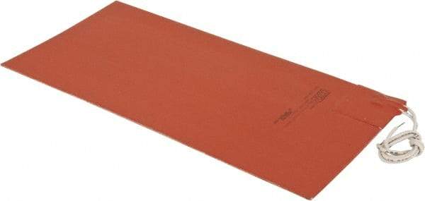 Value Collection - 12" Long x 6" Wide, Rectangular, Silicon Rubber, Standard Heat Blanket - 120 Volt, Adhesive Back, Use with Metal Containers - Eagle Tool & Supply