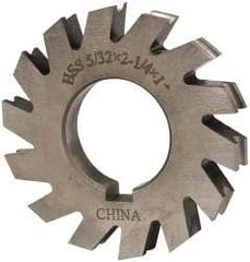 Value Collection - 5/64" Radius, 5/32" Circle Diam, 2-1/4" Cutter Diam, 0.1563" Cutting Width, Arbor Connection, Concave Radius Cutter - High Speed Steel, Oxide Finish, Form Relieved, 10 Teeth - Eagle Tool & Supply